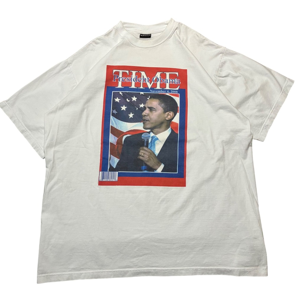 Vintage 2008 Presidential Barack Obama time magazine black history t-shirt